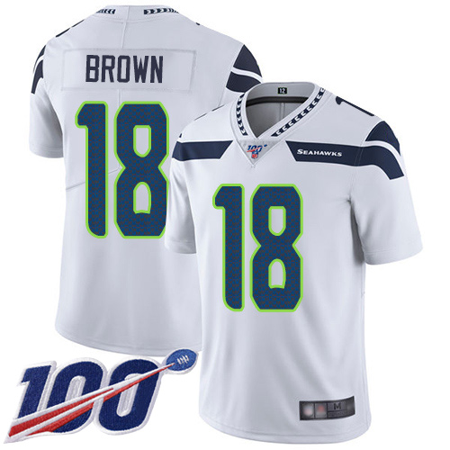 Seattle Seahawks Limited White Men Jaron Brown Road Jersey NFL Football #18 100th Season Vapor Untouchable->youth nfl jersey->Youth Jersey